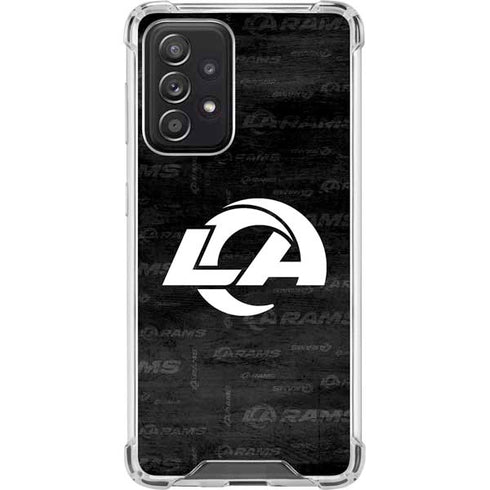 NFL Los Angeles Rams Black & White Galaxy A52 5G Clear Case